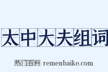 太中大夫组词是什么意思的图片